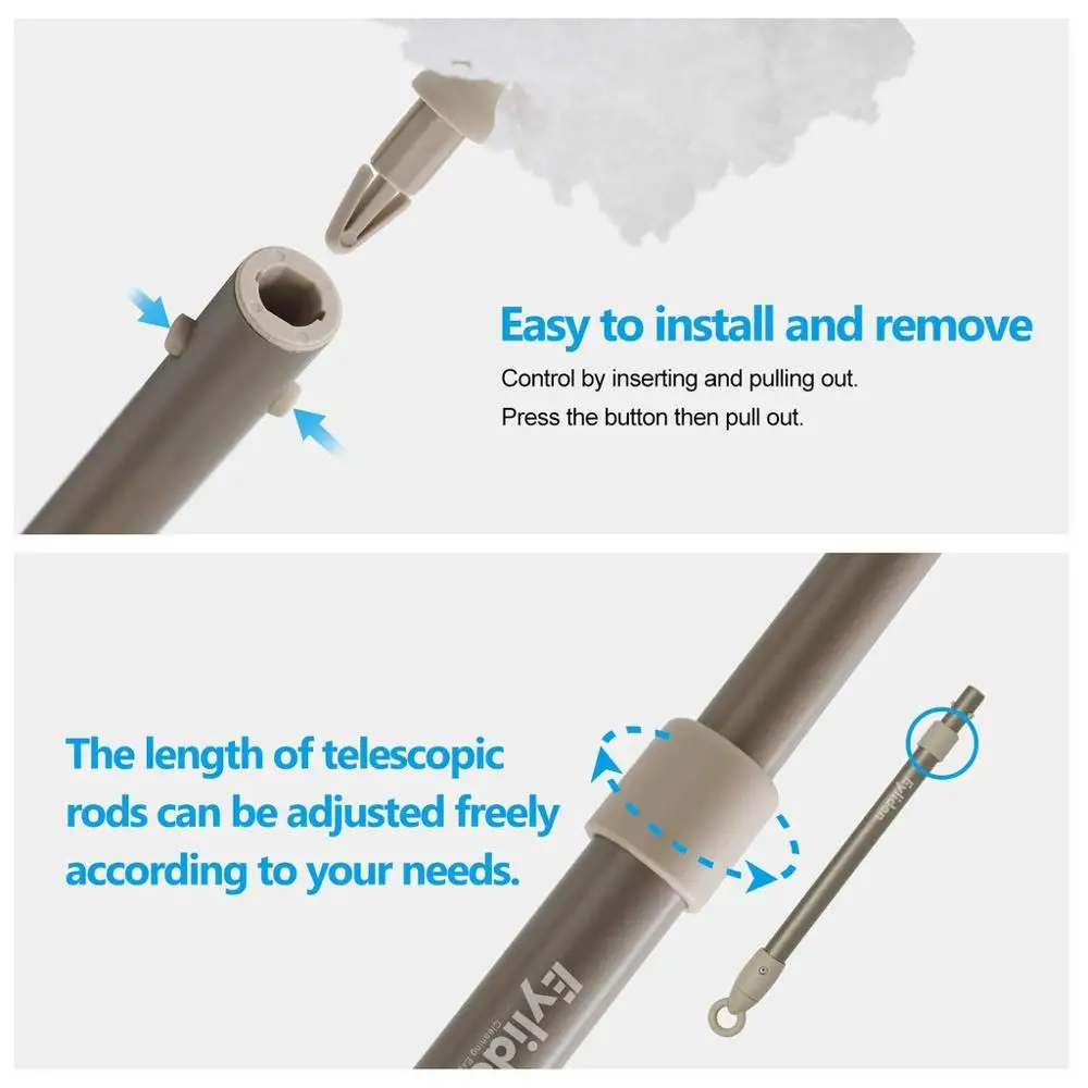 Cleanhome дастер телескопирование микроволокна Duster с гибкой моющейся головкой