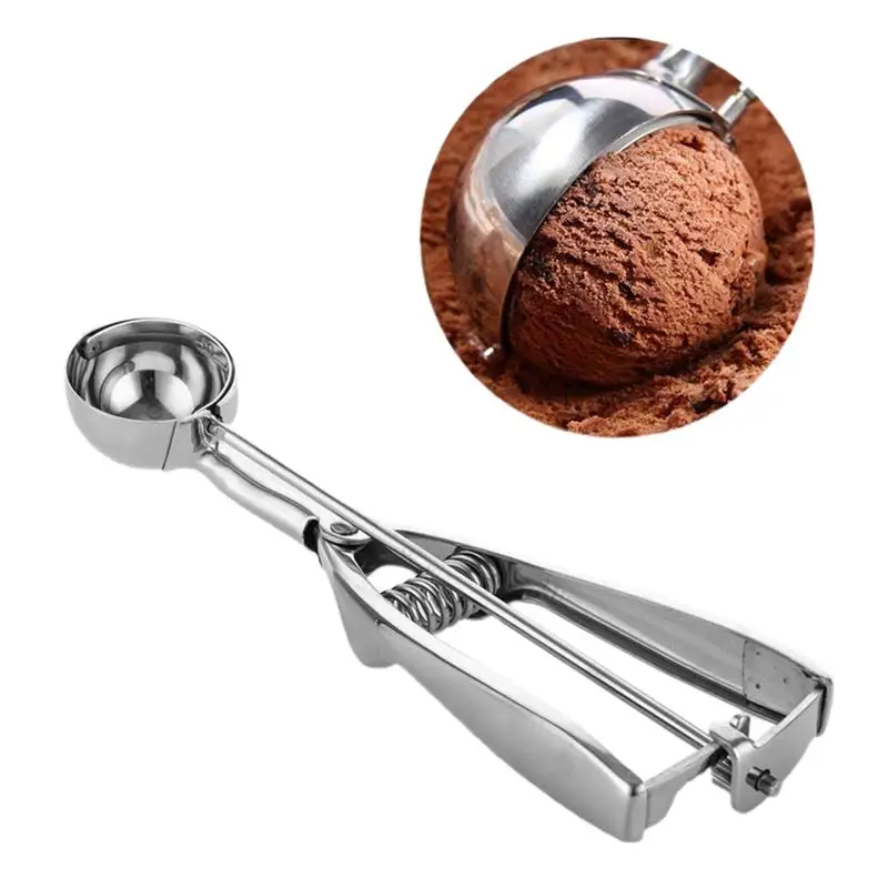 

3Pcs/Set 3size Stainless Steel Ice Cream Scoops With Trigger Cookie Spoons Wastermelon Fruit Baller Scoops Baking Kitchen Tools