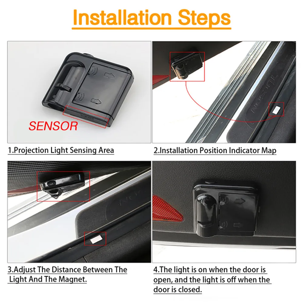 LED Car Door Shadow Logo Projector Lights For Mitsubishi Lancer Asx Outlander Suzuki Swift Vitara Samurai Volvo S60 V40 V60 S90 |