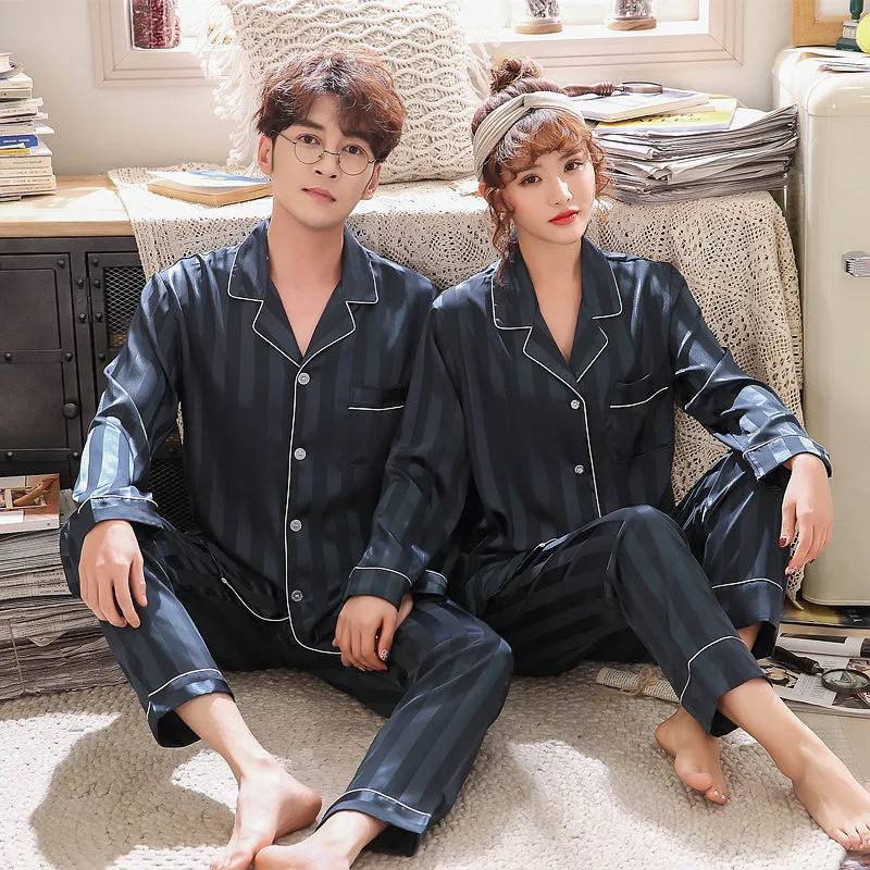 Набор атласных пижам FZSLCYIYI для пар мужчин и женщин рубашка брюки домашняя одежда