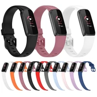 silicone band compatible with fitbit luxe soft sports smart watch wrist sweatproof strap loop bracelet replacement