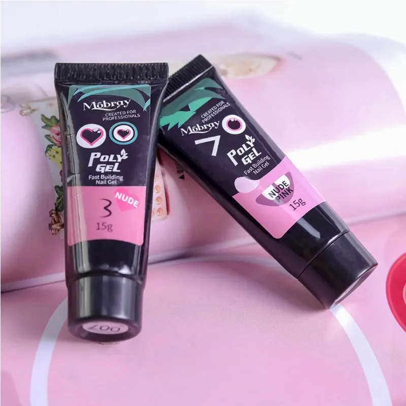

Poly NAIL gel Acrylic Pink White Clear Crystal UV LED Builder Gel nail art Tips Enhancement Slip Solution Quick Extension Gel