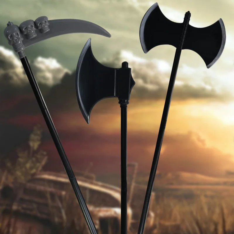 

Halloween props plastic weapons death Ghost Head sickle axe props
