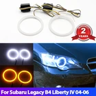 Для Subaru Legacy B4 Liberty IV 2004 2005 2006, белый, желтый, двухцветный, из хлопка, комплект светодиодов глаза ангела, кольцо DRL, световой сигнал поворота