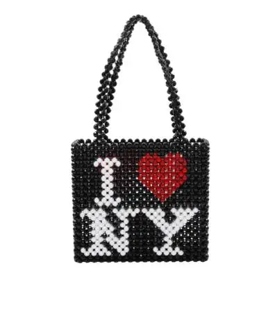 Модная белая сумка из бисера ручной работы с надписью I Love NEW YORK | Багаж и сумки