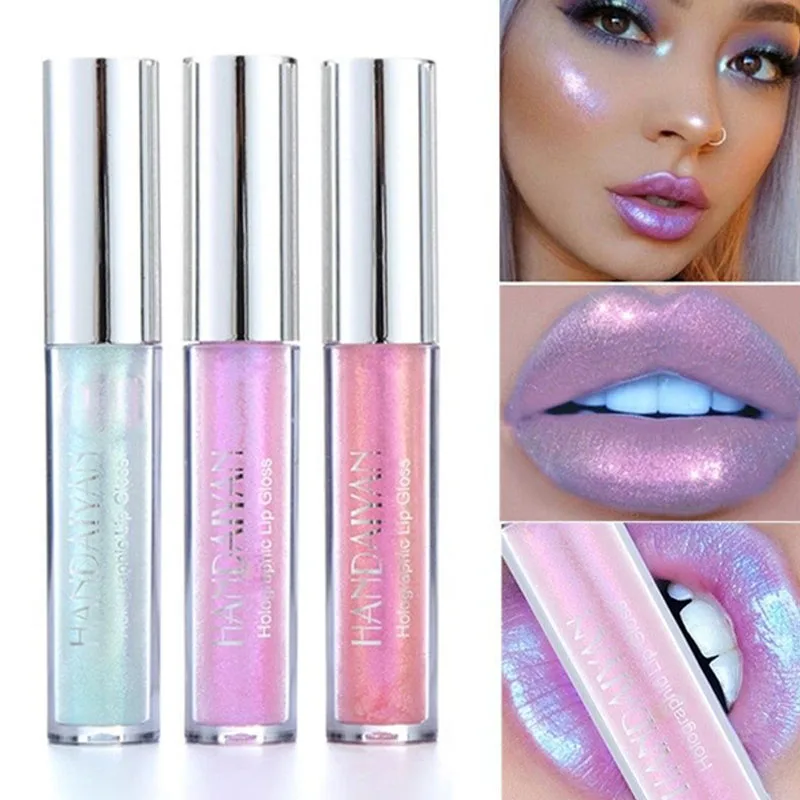 Блеск для губ с жидким кристаллом голографическая татуировка желе пигмент блеск