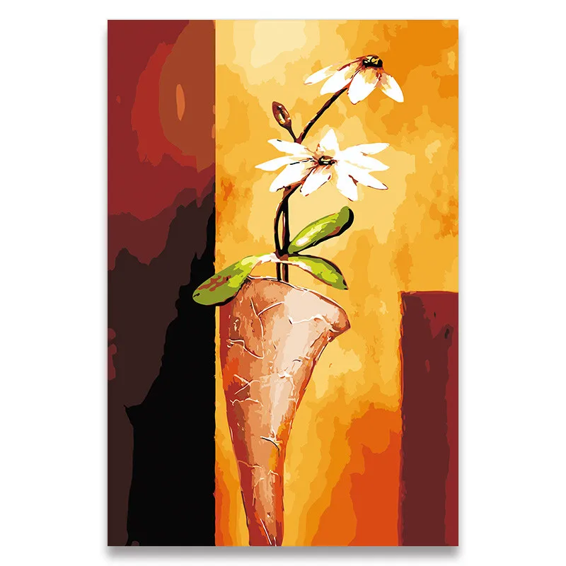 Раскраска по номерам 3 шт. счастливые цветы краски цвета растения редис картины