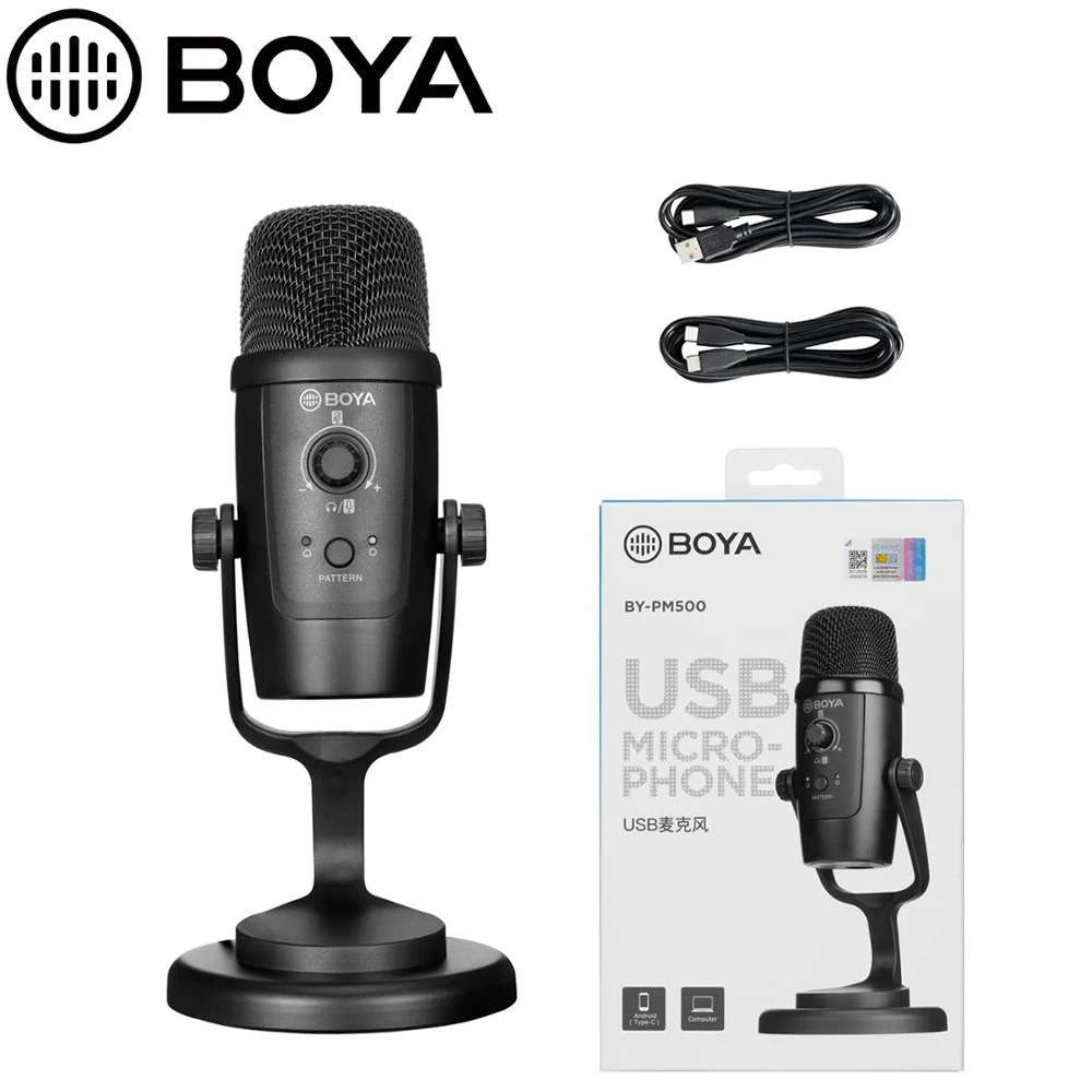 

Микрофон BOYA BY-PM500 USB, микрофон для ПК, микрофон с аудио интерфейсом, микрофон, микрофон для телефона, музыки, студийные микрофоны, портативное ...