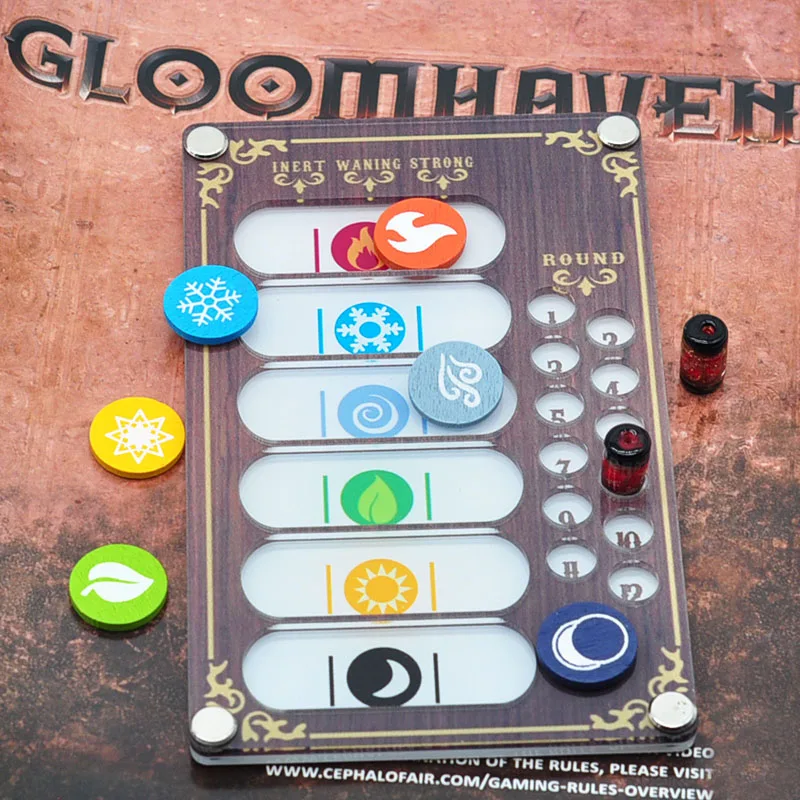 Placa rastreadora de infusi&oacute;n de elementos acr&iacute;licos, para gloomhave-4