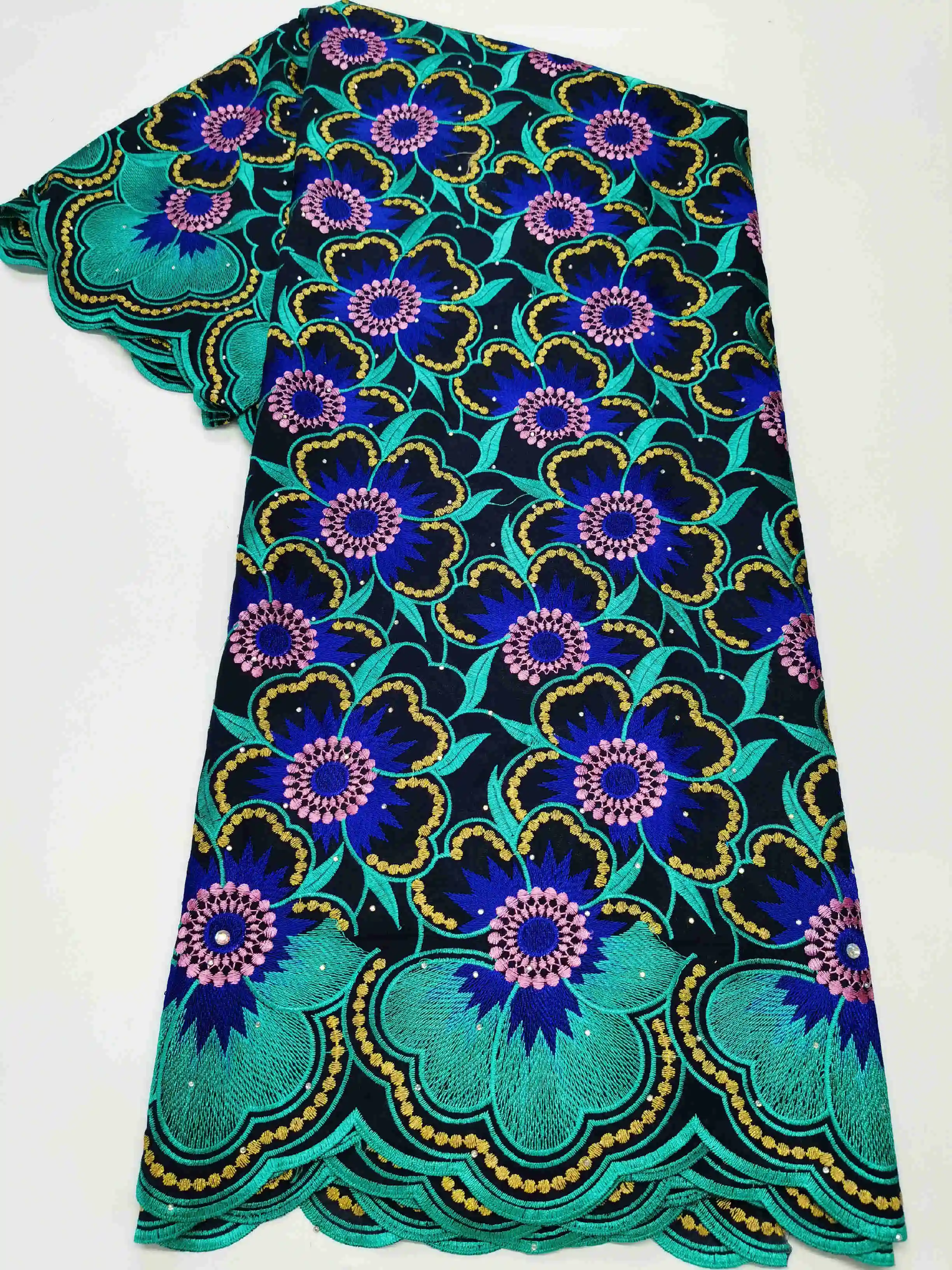 

5yards african lace fabric good quality swiss voile lace fabric newest fashion style for lady dress A321064