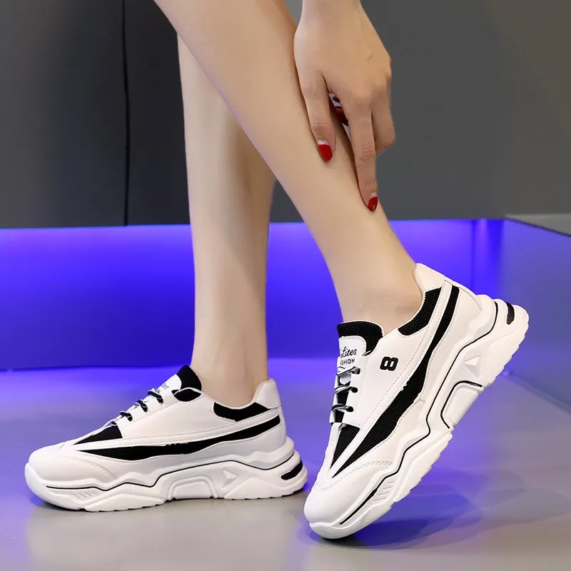 

2021 New Women's Platform Sneakers Fashion Casual Shoes White Dad Shoes Ladies Chunky Sneakers Women Footwear Tennis Shoes