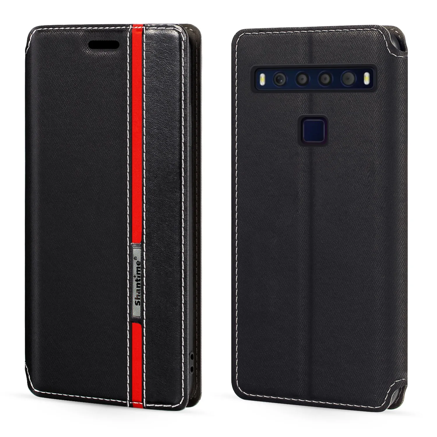 

Кожаный чехол-книжка с магнитной застежкой для TCL 10 Lite