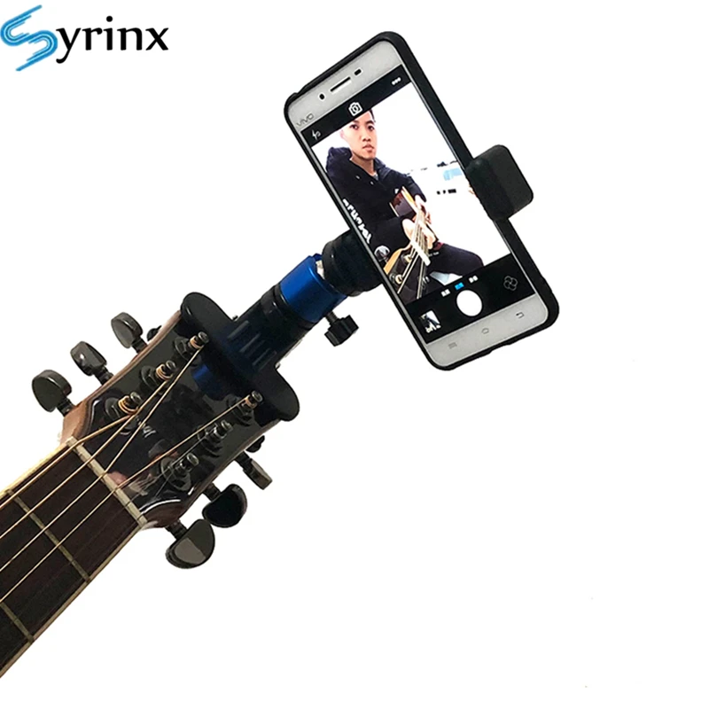 2022 hot guitar head clip mobile phone holder live broadcast bracket stand tripod clip head support desktop music guitar holder free global shipping