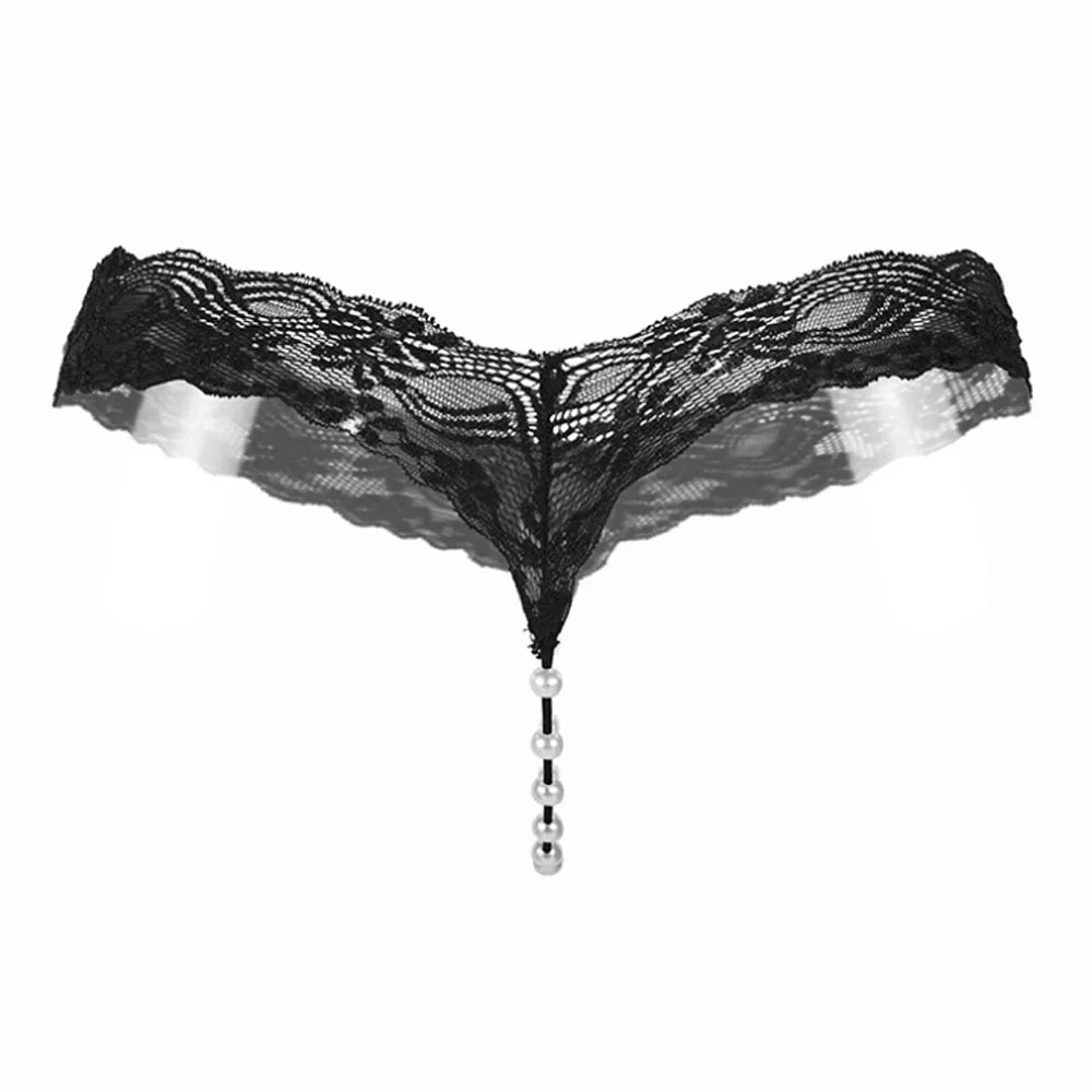 Sexy Women Pearl G-string Underwear Lace Rope Thongs Hollow Panties Ladies Intimates Elastic Underpants String Femme | Тематическая