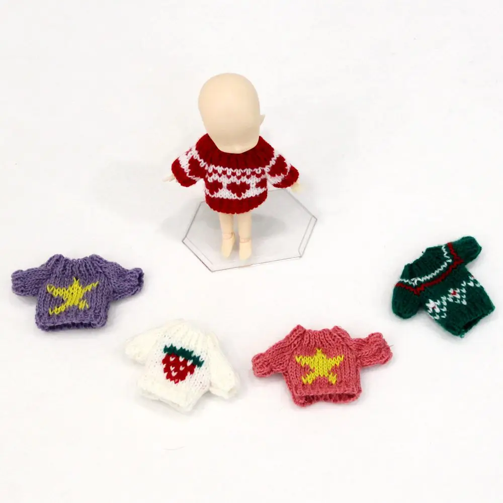 Кукольный свитер ob11 кукольный со звездами и сердечками 1/12 размер одежды Ob11 obitsu11