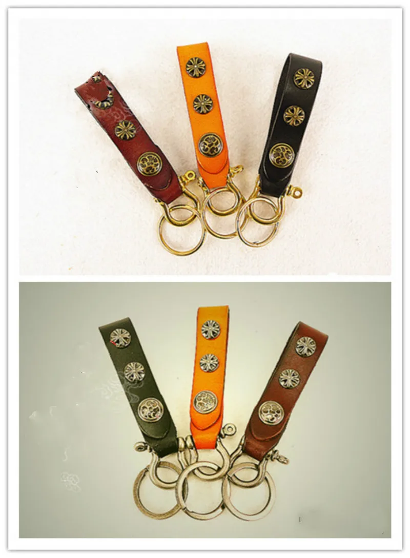 Брелок для ключей ручной работы из натуральной кожи в стиле локомотива |