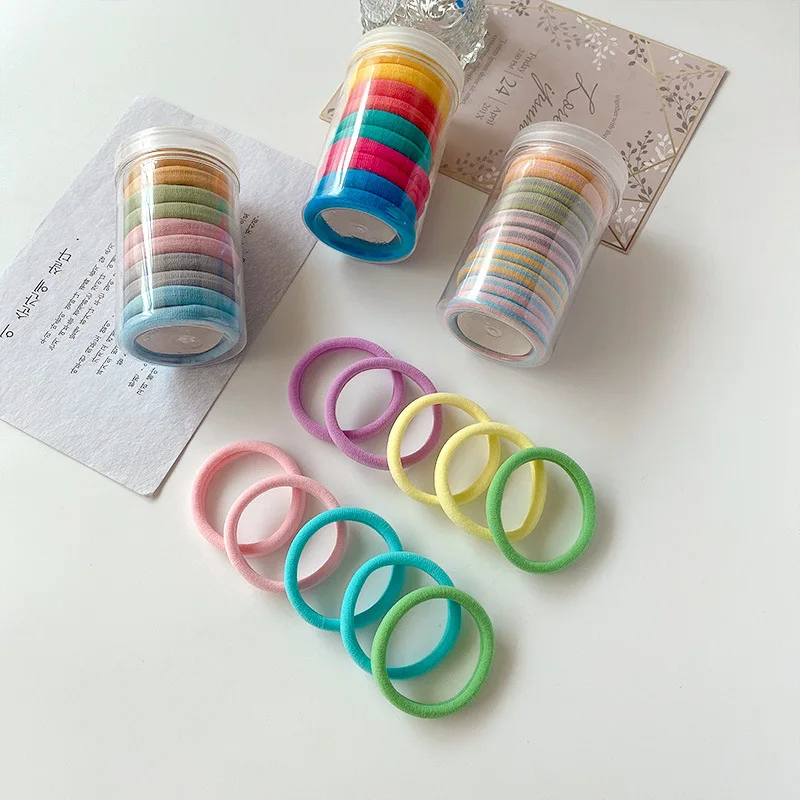 

10pcs/box Candy Color Seamless High Elastic Hair Tie Ponytail Rubber Band Towel Ring Korea Hair Accessories For Women