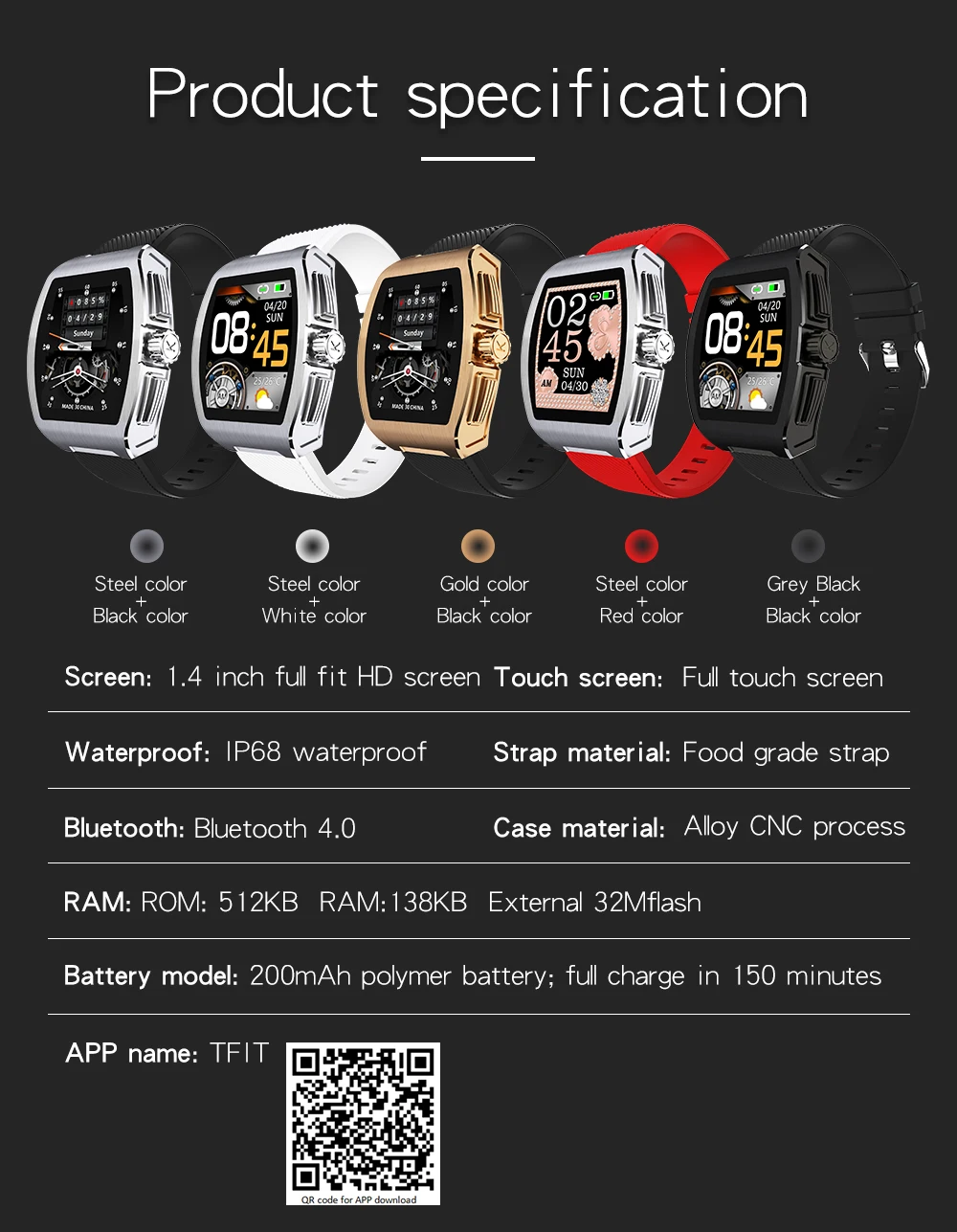 

C1 Business Fashion Smart Watch Men Temperature Monitor Smartband Women BlueTooth Heart Rate Blood Pressure Smartwatches