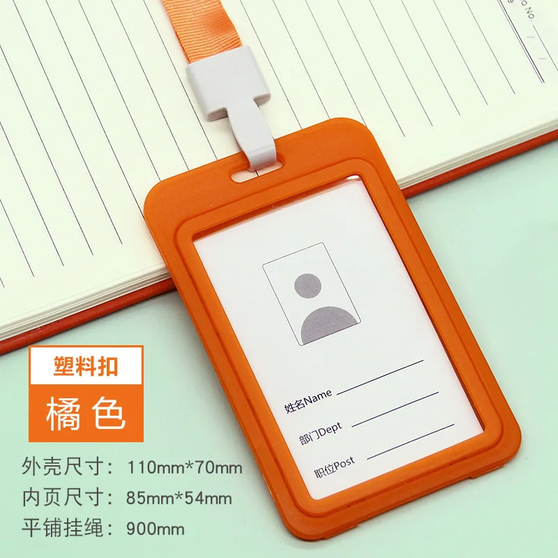 

Vertical Rigid Two-Sided Data Credit Card Size Hard Plastic Badge ID Card Holders with Slot Hole on Top for Staff Badge Name Tag