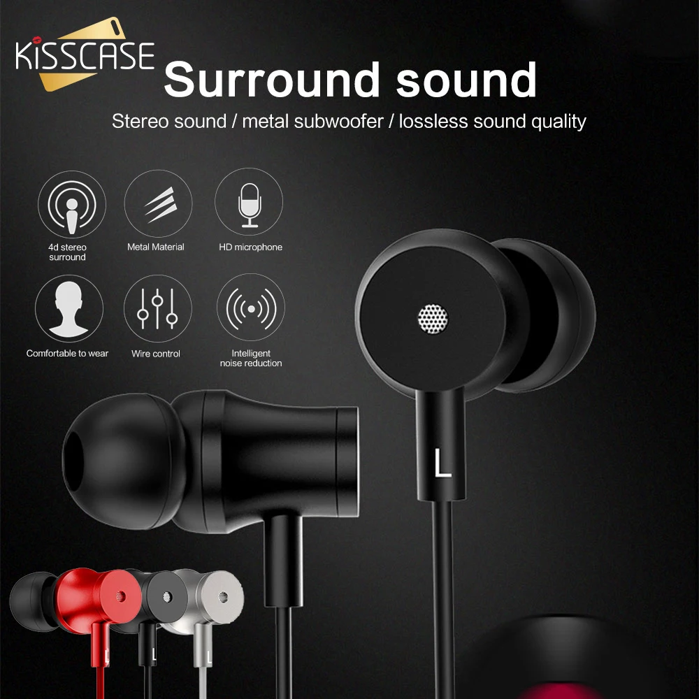 Наушники вкладыши с усиленными басами спортивные металлические стереонаушники