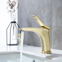 full copper washbasin faucet single hole bathroom cabinet gold basin washbasin cold and hot water faucet