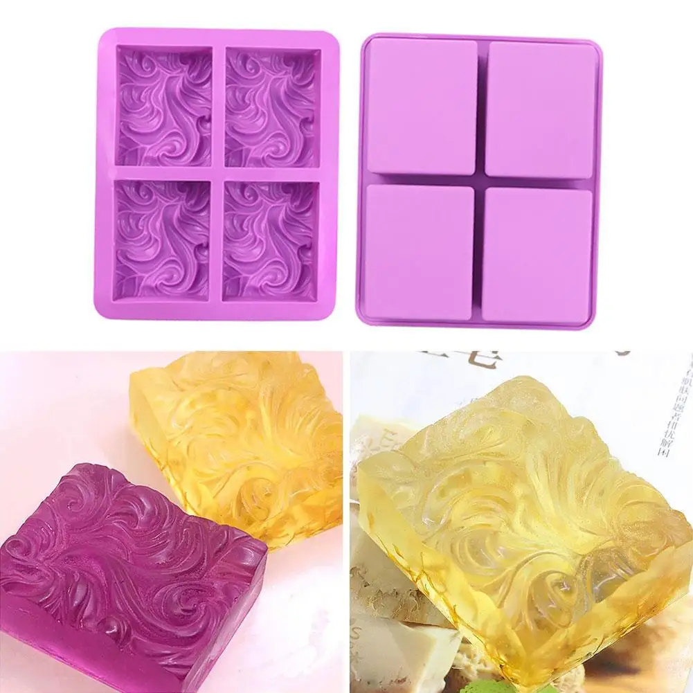 

4 Cavity Wavy Flower Silicone Handmade Soap Mold Cake Plaster Mold Diy Aromatherapy 3D Soap Mold Cake Dessert Mold