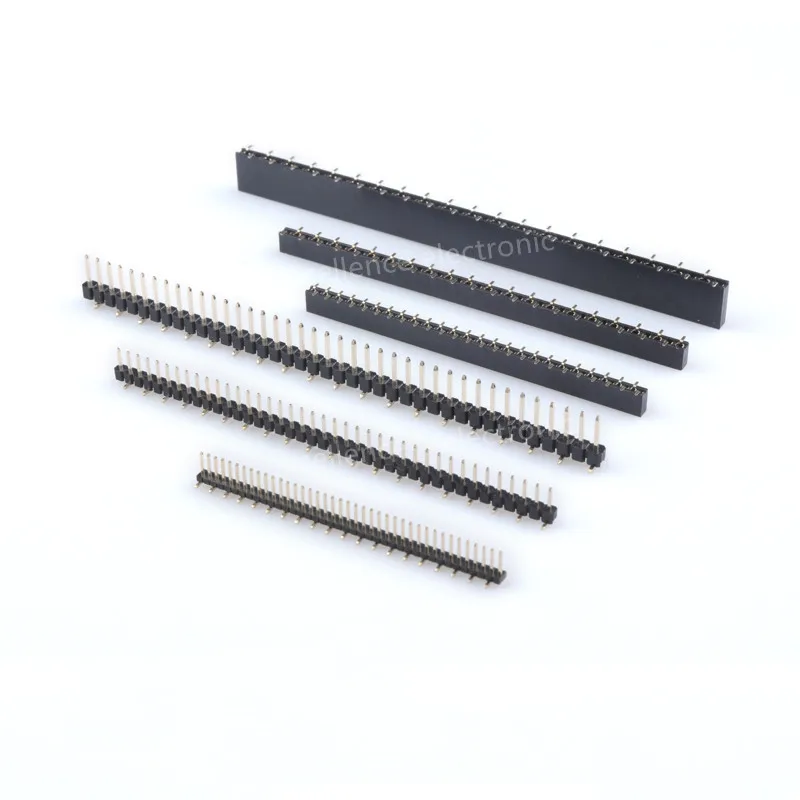 

5PCS SMT Pitch 1.27 2.0 2.54mm 1*40p 1*50p single Row dislocation Male Female Pin Header socket Connector Pinheader For Arduino