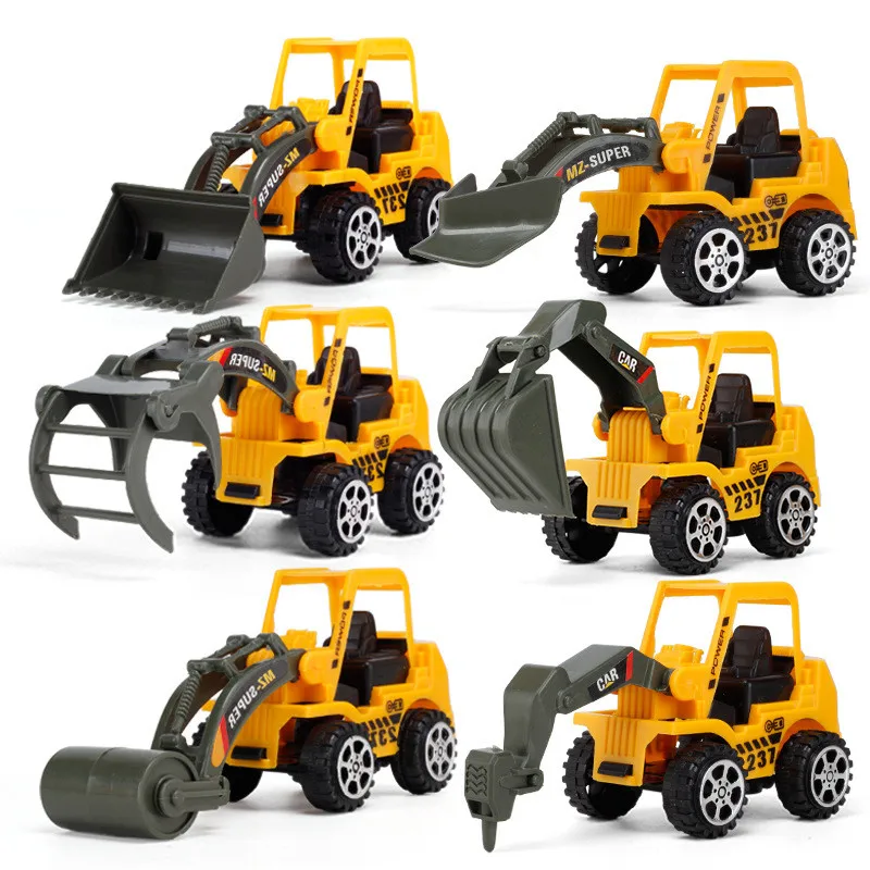 

6 Styles /set Mini Engineering Car Diecast Construction Vehicle Toy Dump Truck Classic Model Excavator Educational Toys For Boys