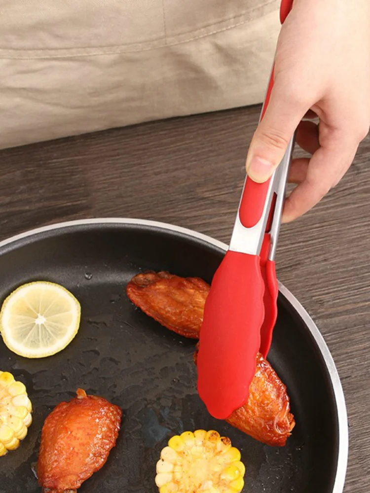 

1pc Heat-Resistant Food Tong Creative Non-Slip Nylon Bread Tong Serving Tong Kitchen Tools BBQ Tools Accessories