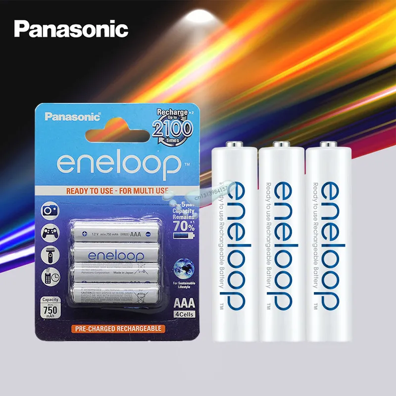 

4pcs Panasonic Eneloop Original Battery Pro 1.2V AAA 800mAh NI-MH Camera Flashlight Toy Pre-Charged Rechargeable Batteries
