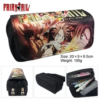 anime pencil case big canvas kawaii pencil bags stationery fairy tail pen case for boys trousse double layer school pencil cases