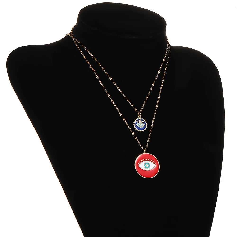 Boho Evil Bllue Eye Necklace for Women Men Snake All-seeing Collar Gold Pendant Long Chains Couple Punk | Украшения и аксессуары
