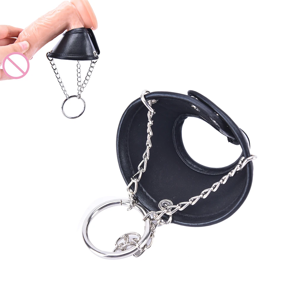 Кожаные мужские многоразовые насадки на пенис рукав Мошонка кольцо Связывание