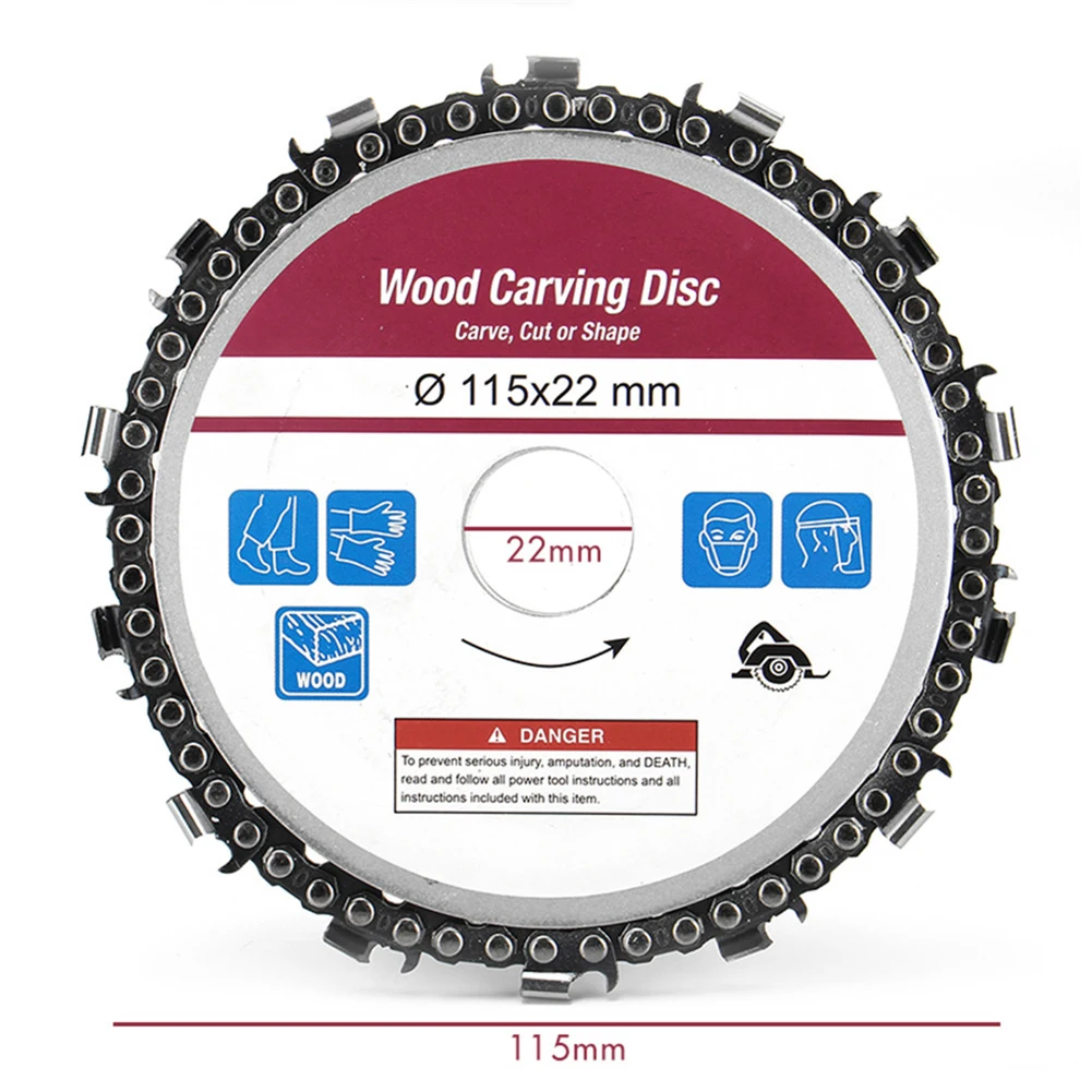 

13 Tooth Cut Steel Chain Wood Carving Disc for 100/115 Angle Grinder Abrasive Multifunctional Wood Carving Angle Turntable