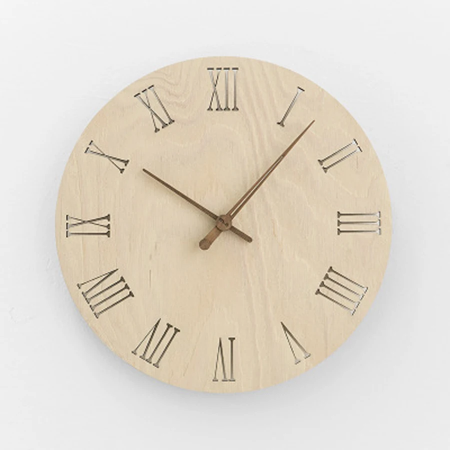 Настенные часы в скандинавском стиле простые деревянные приборы пасторальном