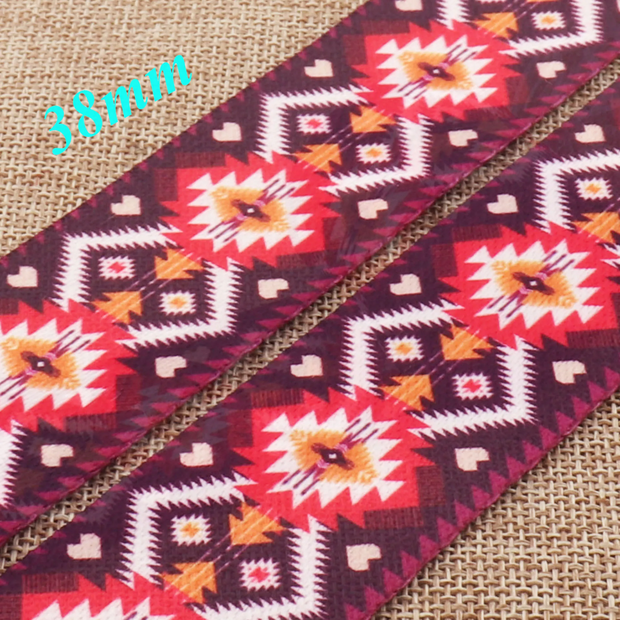 Мягкая гладкая красная тесьма в этническом стиле для сумок 38 мм|Тесьма| |