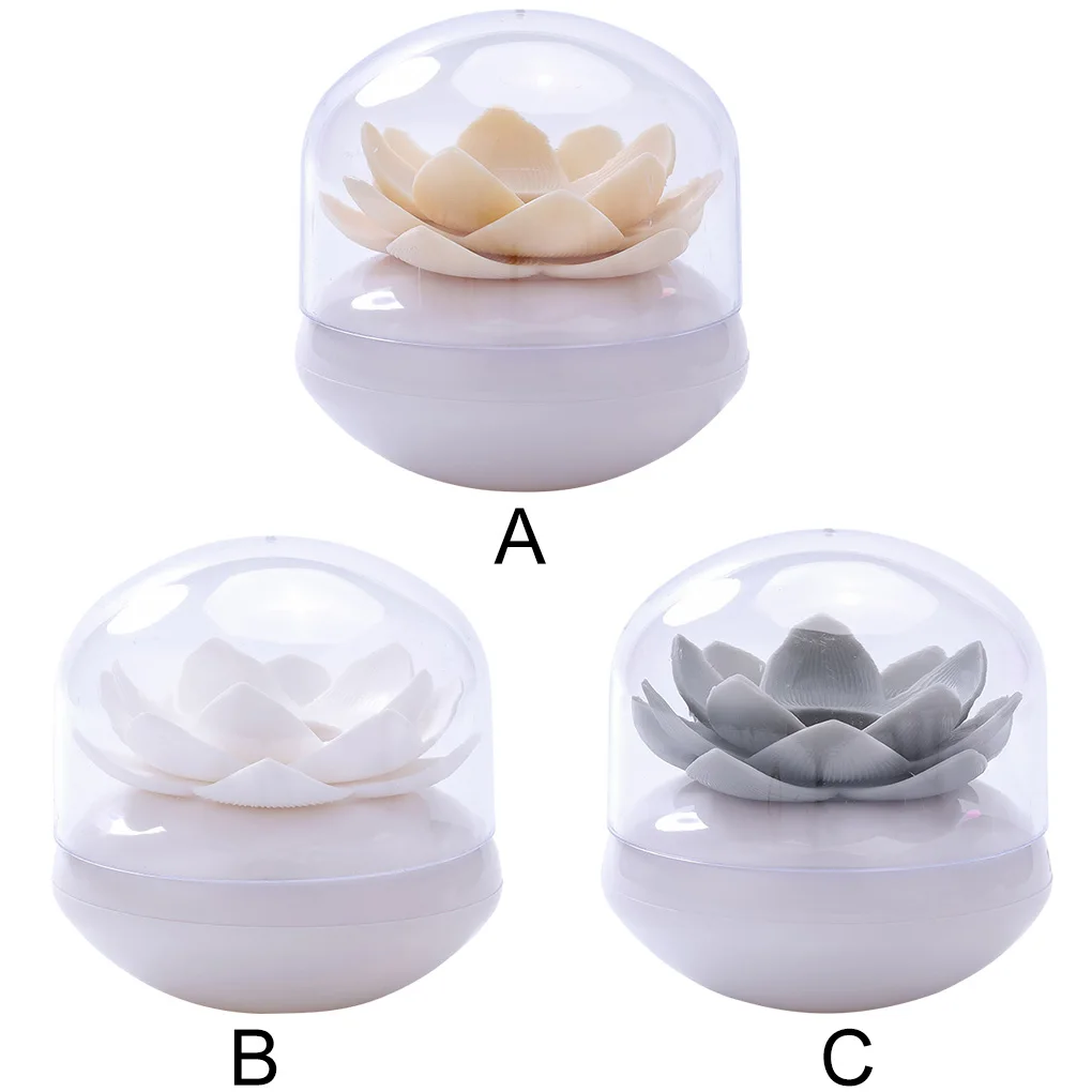 

Cotton Swab Holder Flower Design Storage Container Toothpicks Organizer Tube with Dust Cover