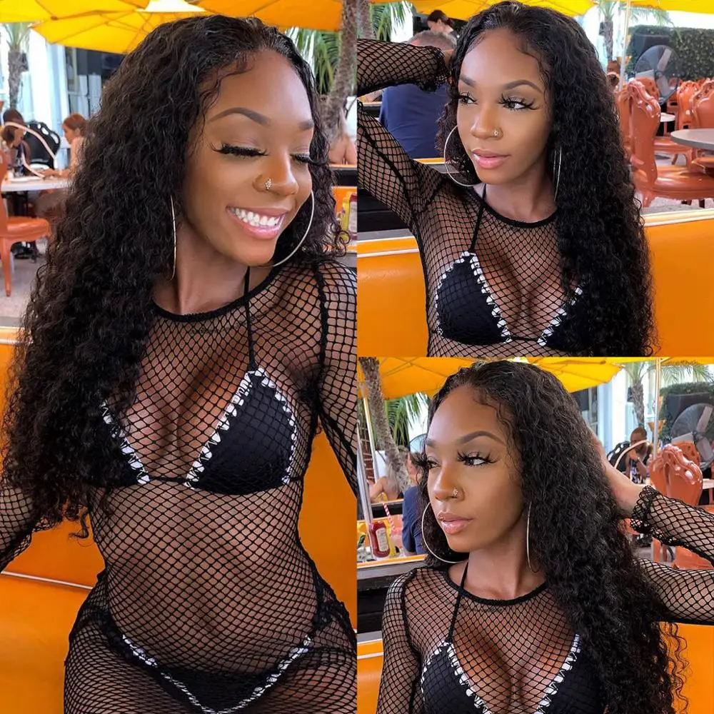 Stilly 4x4 парик шнурка бразильский кудрявый человеческих волос для черных женщин