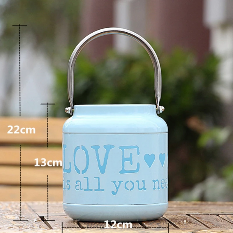 Горячая продажа пасторальный стиль ваза полый любовь торшер подсвечник хранения