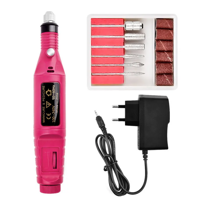 

Manicure Tools Mini Electric Manicure Grinder Usb Portable Pen Electric Nail Polish Remover Leather Case for Hot Style