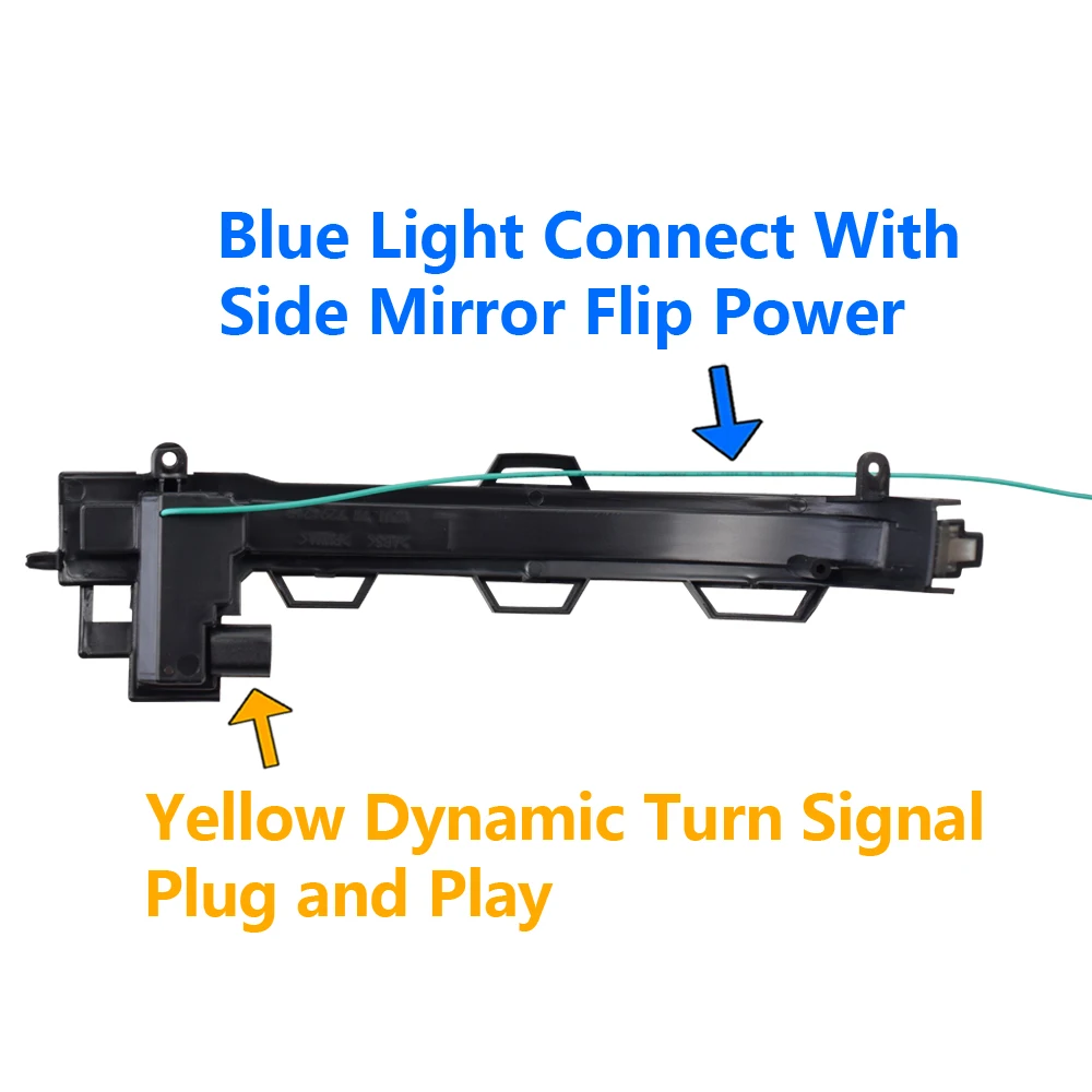 

Blue-Yellow LED Dynamic Turn Signal Blinker Flowing Water Blinker Flashing Light For BMW X3 F25 X4 F26 X5 F15 X6 F16 2014-2018