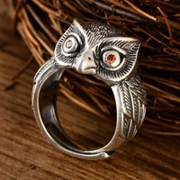 925 thai silver retro owl patronus silver ring opening adjustable thai silver ring