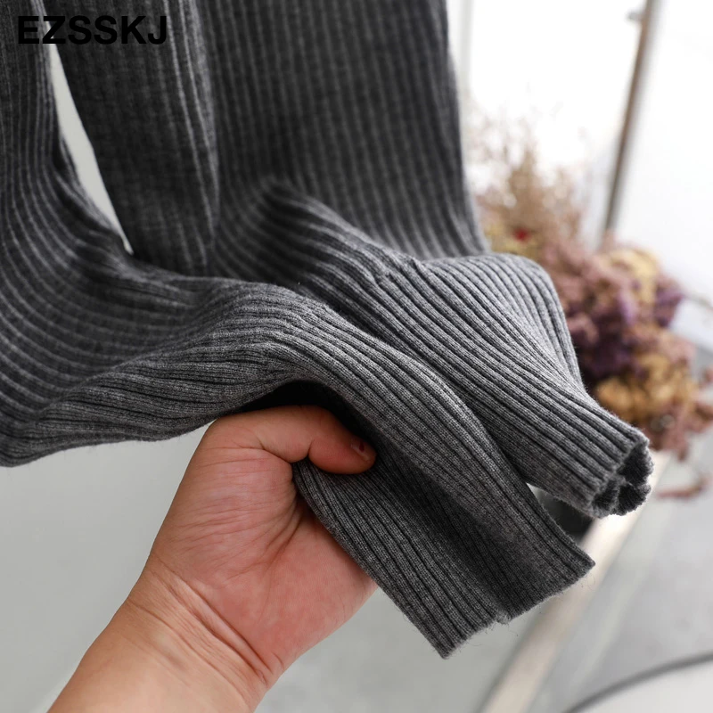 casual Elastic Waist Trousers Thick Knitted Women Harem Pants Autumn Winter Sport swear female sweater Radish pants Grandma