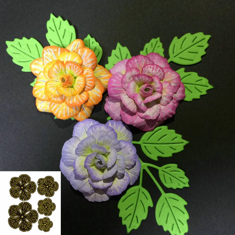 5 шт. цветок сшитые металлические режущие штампы Рождество Новый трафарет для DIY