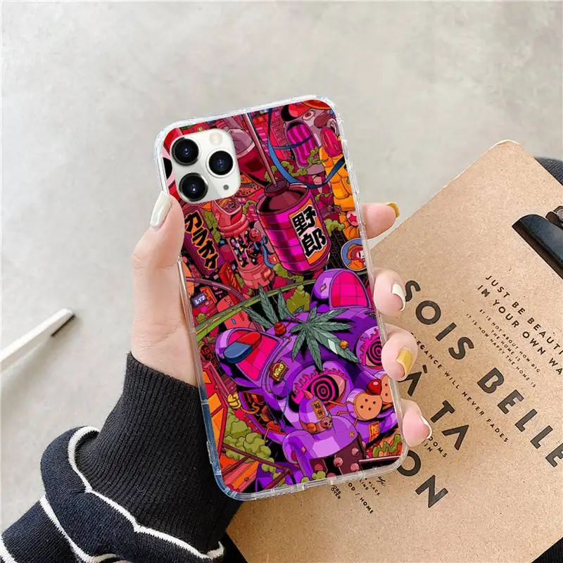 

Japanese pub wave Anime Dragon Phone Case for iPhone 11 12 mini pro XS MAX 8 7 6 6S Plus X 5S SE 2020 XR