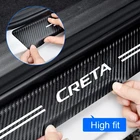 4 шт., защитные кожаные виниловые наклейки на пороги для Hyundai creta ix25 2020 2019 2018 2017