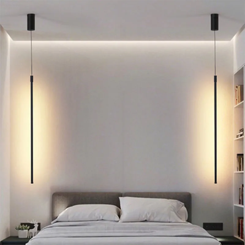 

Modern Minimalist Line LED Pendant lights hanging Bedroom Bedside Modern living room lighting decor Geometry light fixtures