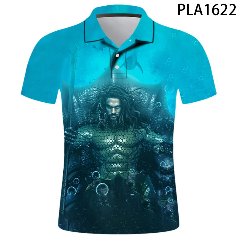 

2020 летние аквамэн 3D печатных рубашки поло для мужчин Camisas крутая уличная модные просторные рубашки Harajuku с коротким рукавом Hombres Ropa