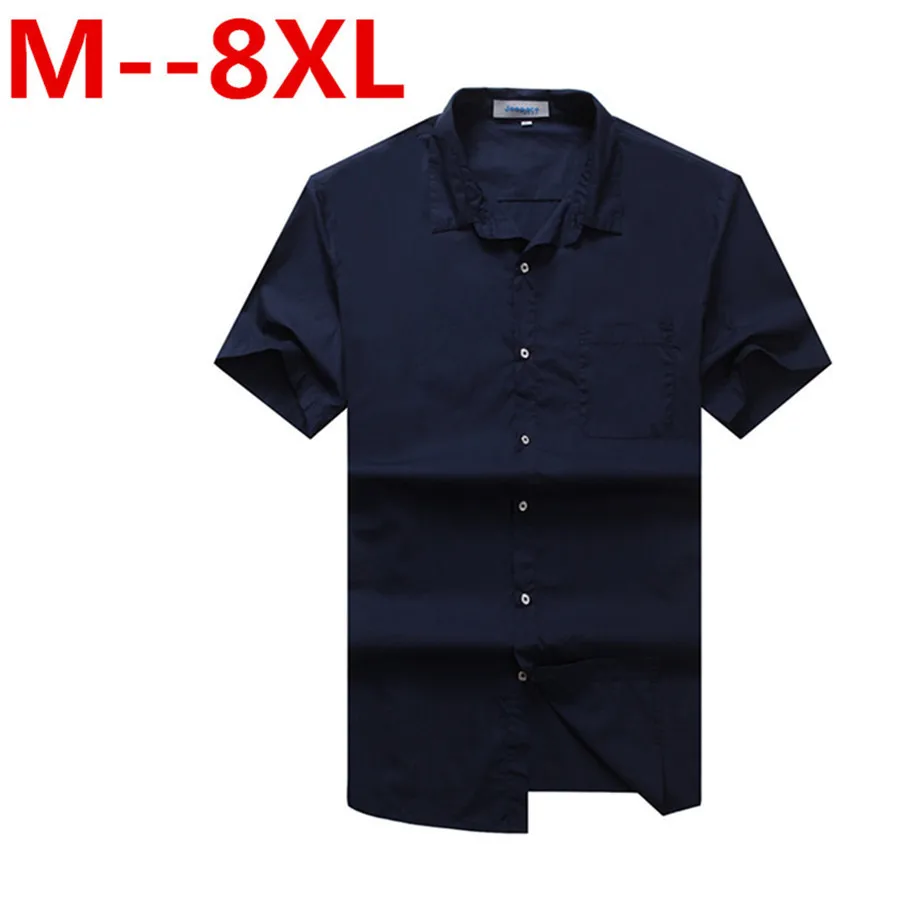 Большие размеры 8XL 7XL 6XL 5XL 4XL новинка летние рубашки с коротким рукавом из Твила