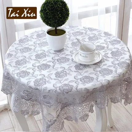 

Korean table cloth embroidered table cloth translucent rose flower Glass yarn Water soluble lace tablecloth fabric cover T81358